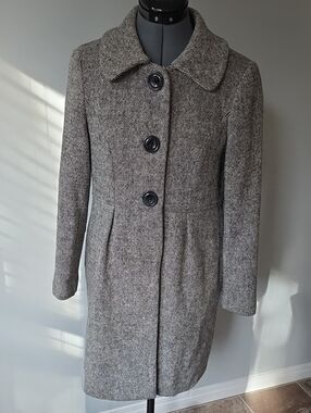 GAP Vintage Style Grey Tweed Winter Coat - Pristine Condition